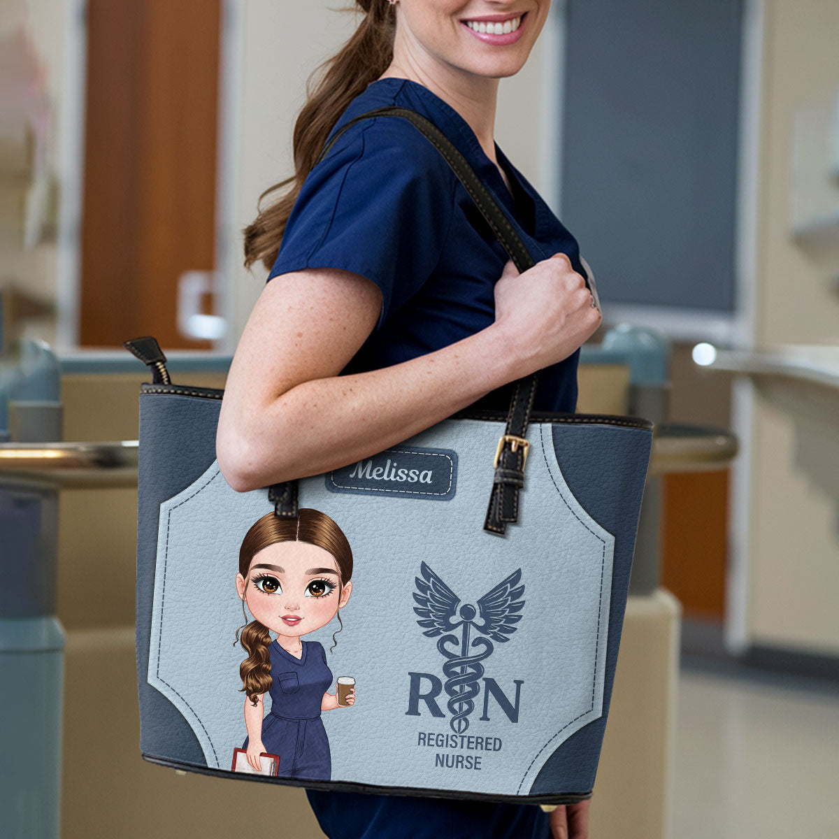 Nurse Magic Life - Personalized Custom Nurse Leather Tote Bag