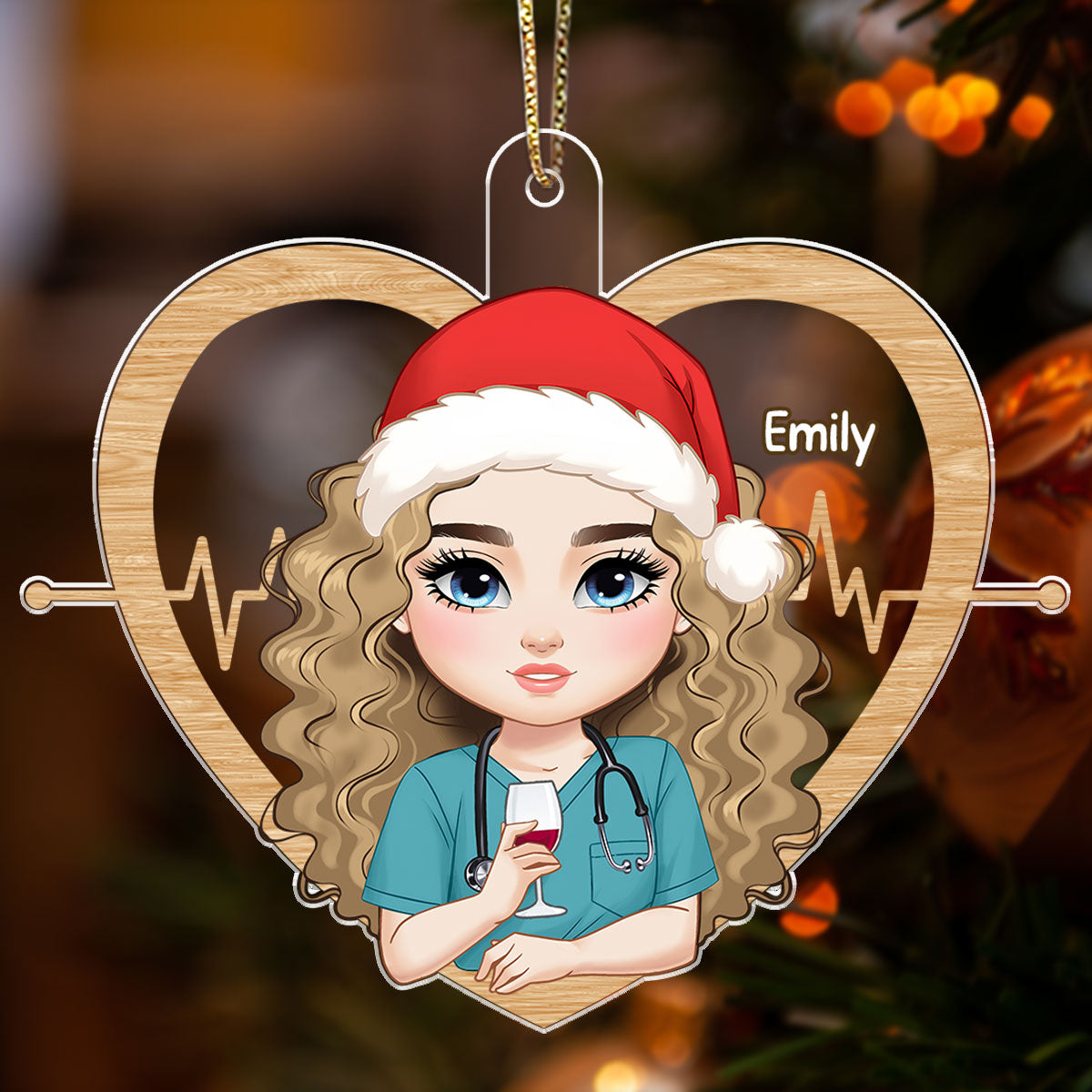 Nurse With Love - Personalized Nurse Acrylic Ornament