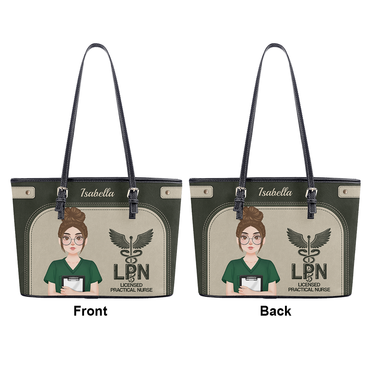 Enough To Be - Personalized Custom Nurse Leather Tote Bag