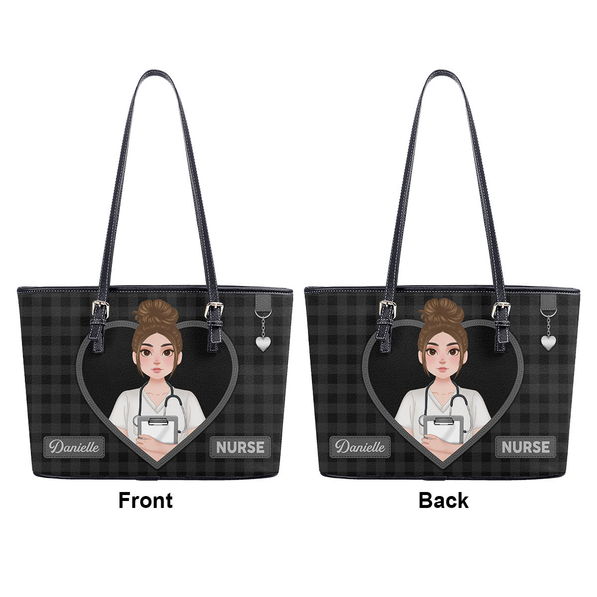 Daily Nurse Style - Personalized Custom Nurse Leather Tote Bag
