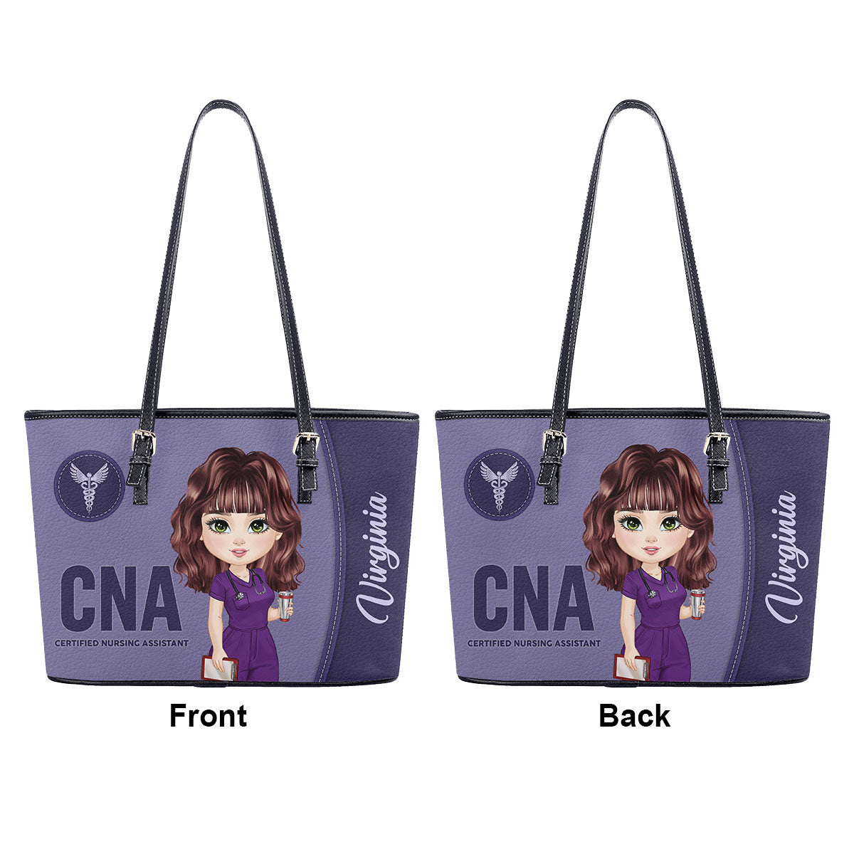 Timeless Style Nurse - Personalized Custom Nurse Leather Tote Bag
