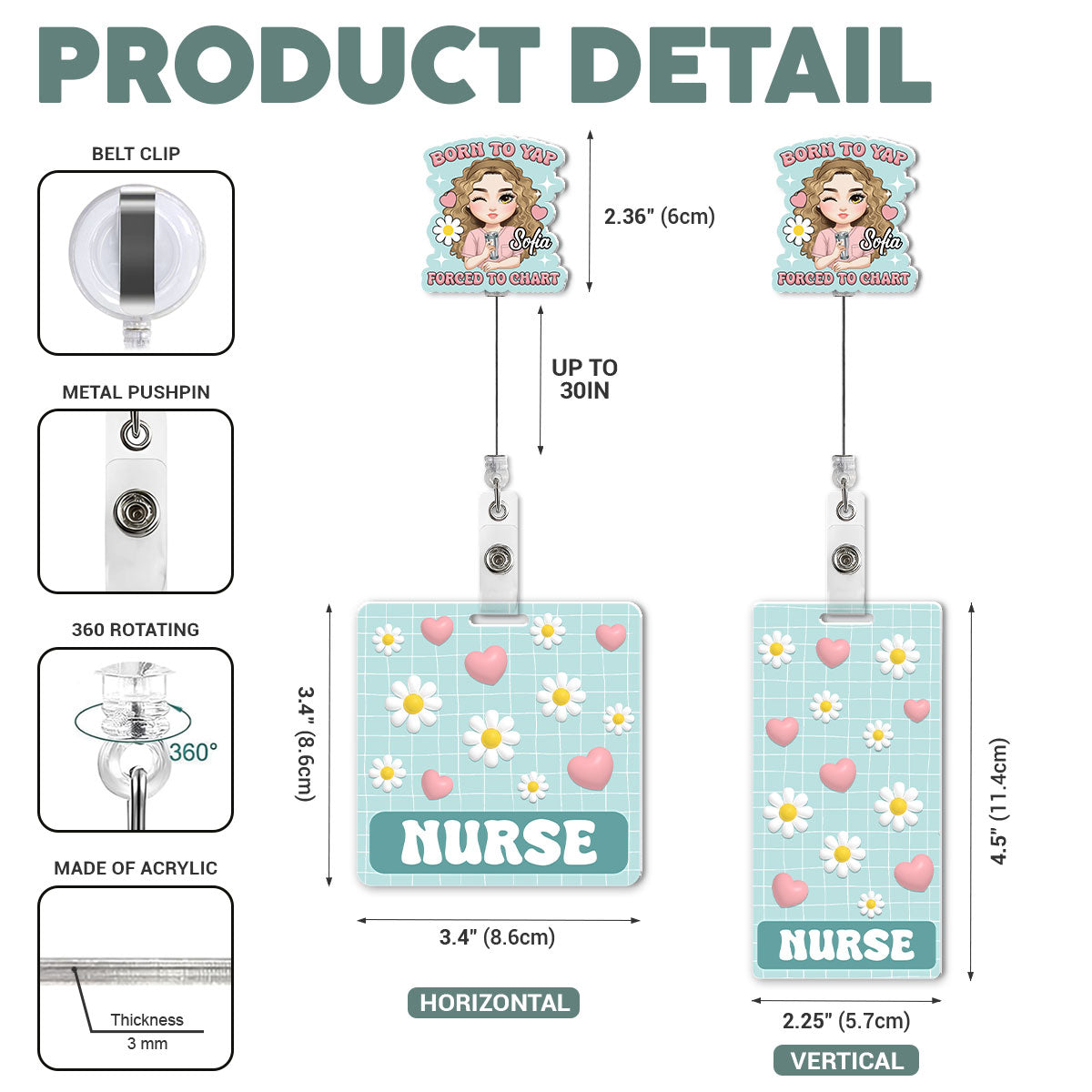 Born To Yap - Personalized Nurse Badge Reel & Buddy Set