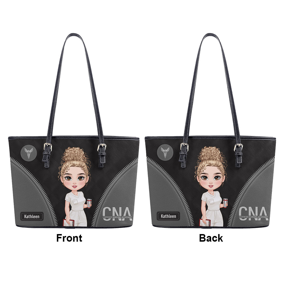 Humble Nurse - Personalized Custom Nurse Leather Tote Bag