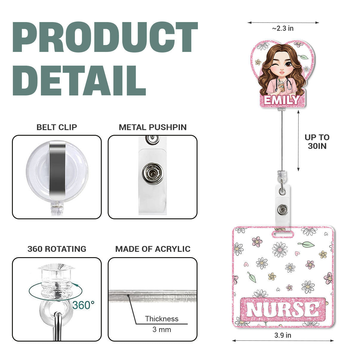Sparkle Nurse - Personalized Nurse Badge Reel & Buddy Set