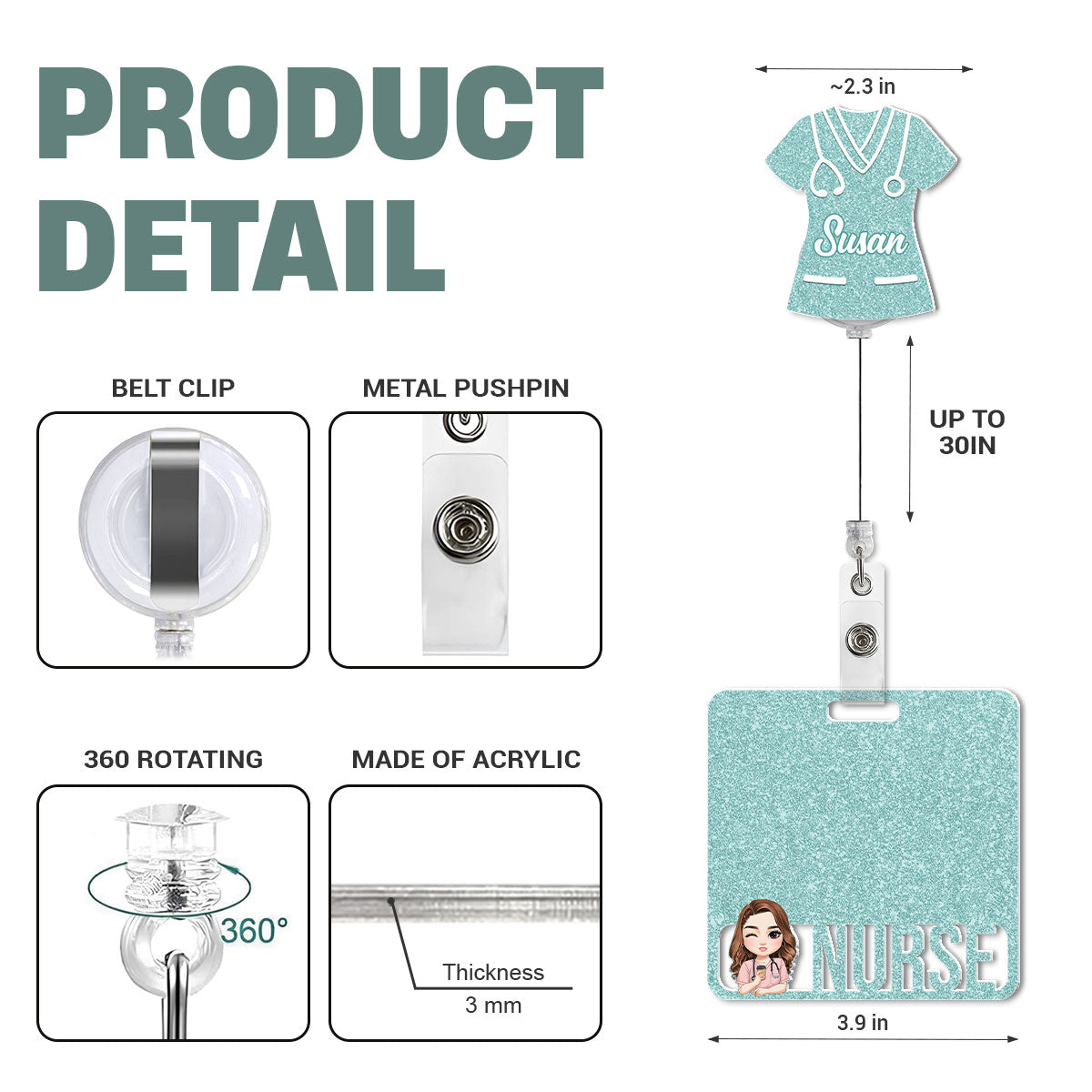 Scrub Life - Personalized Nurse Badge Reel & Buddy Set