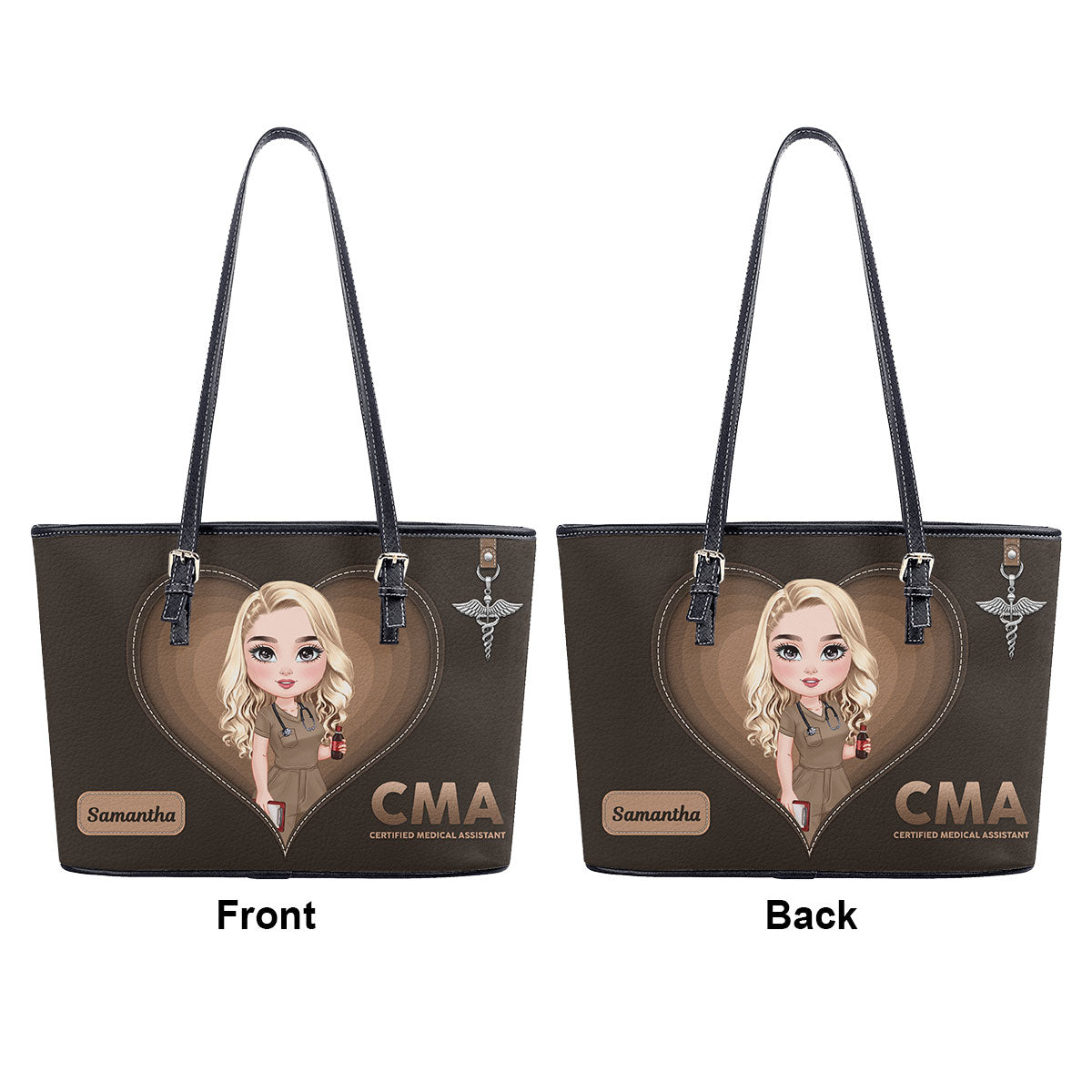 All Time Nurse - Personalized Custom Nurse Leather Tote Bag