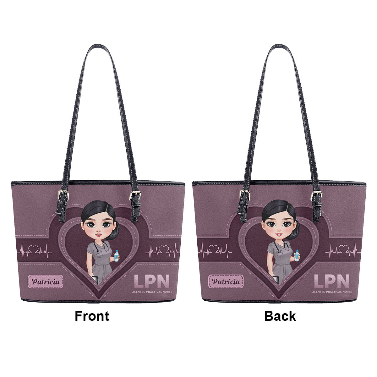 Nursing Scrub Life - Personalized Custom Nurse Leather Tote Bag