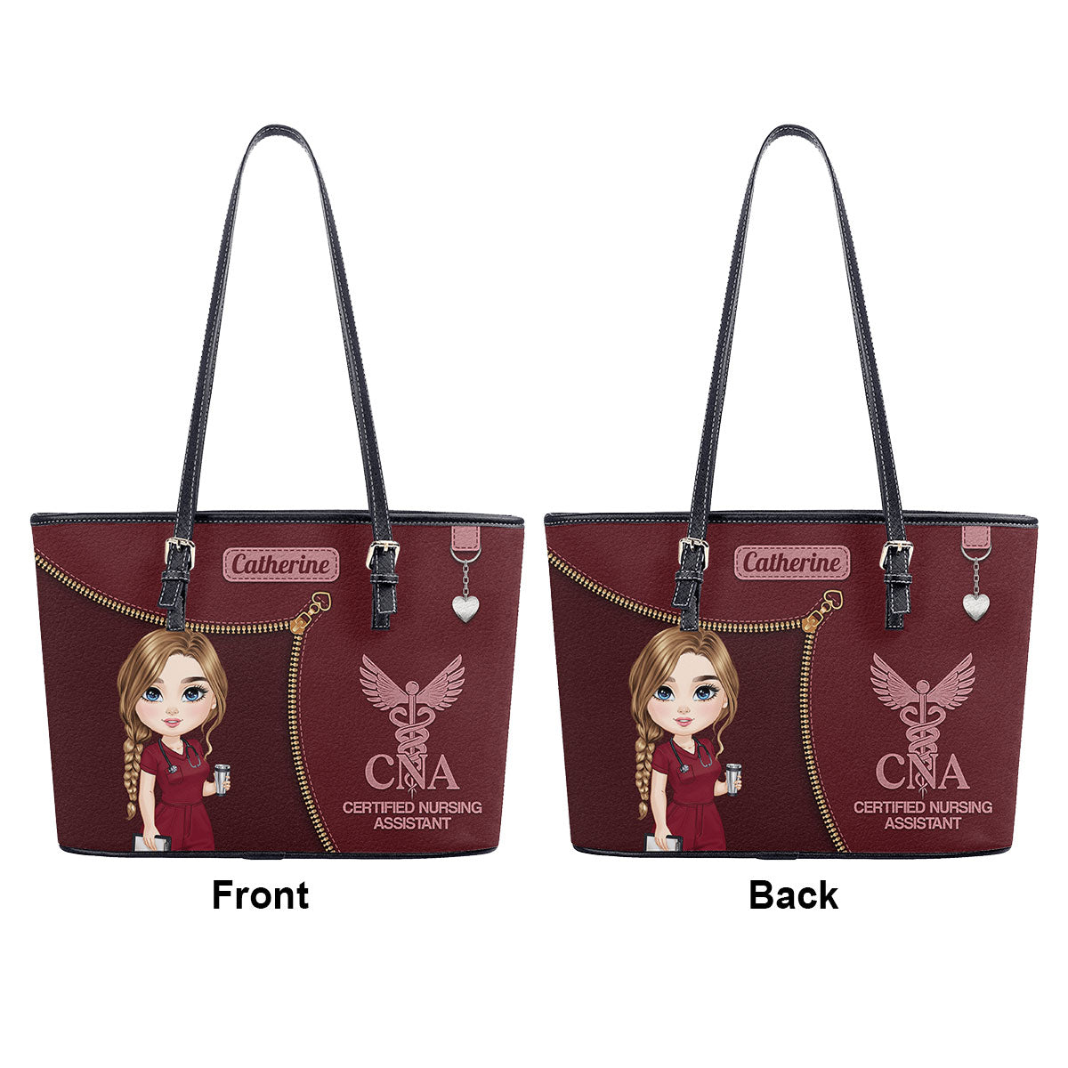 Glamorous Nurse Life - Personalized Custom Nurse Leather Tote Bag
