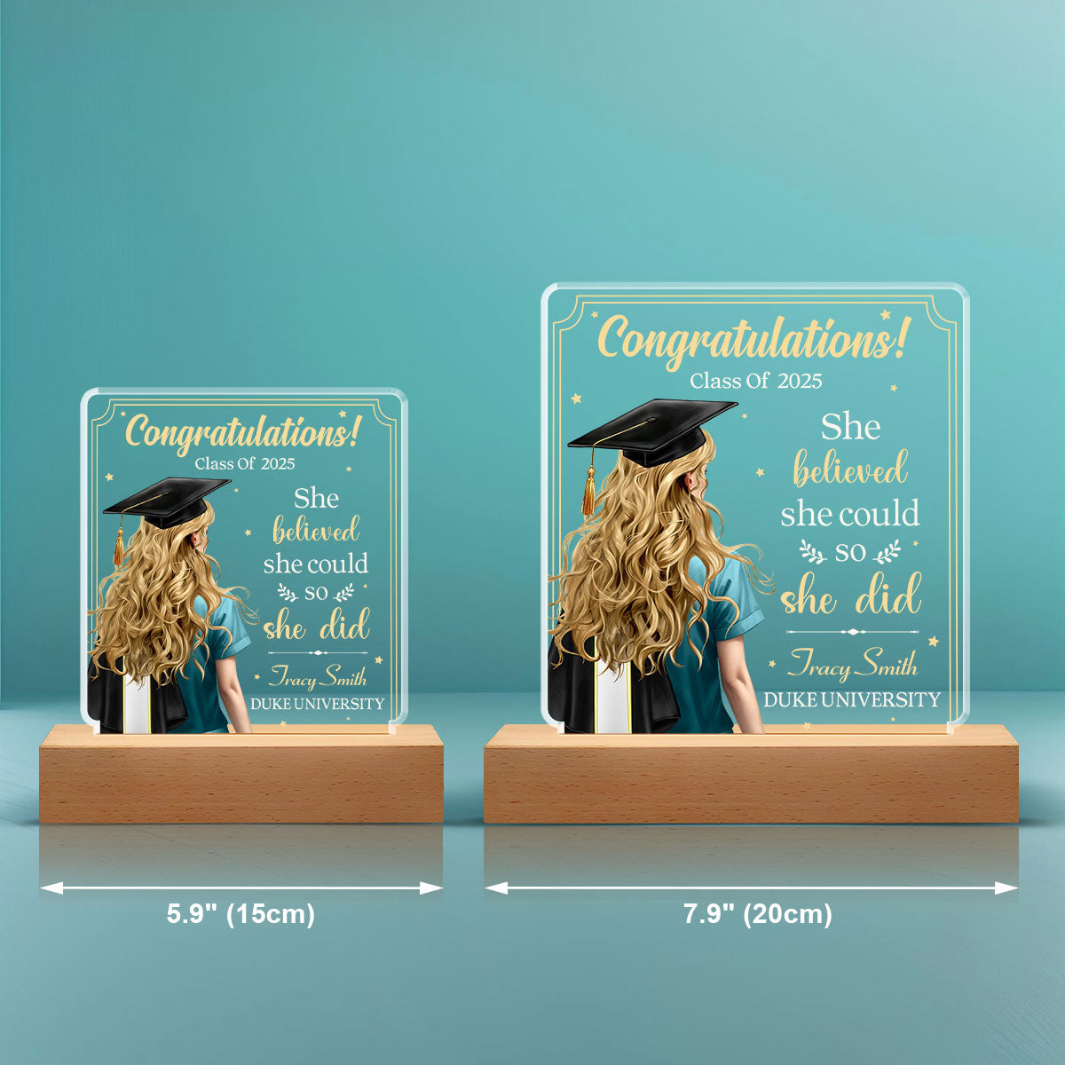 She Believed She Could - Personalized LED Light