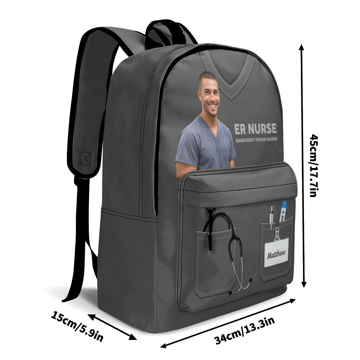 Nurse Scrubs Life Cartoon - Personalized Backpack