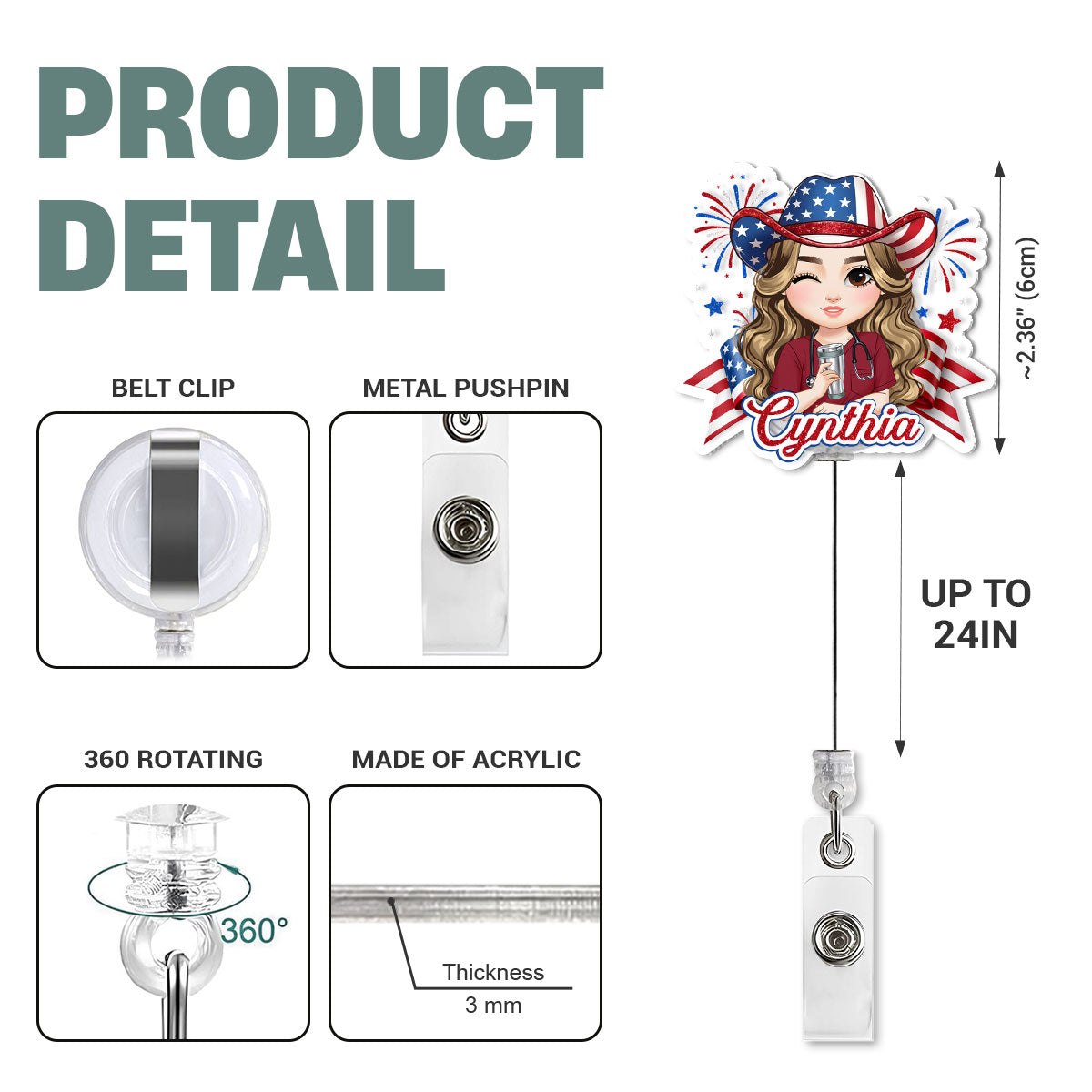 Essential Nurse USA - Personalized Nurse Badge Reel