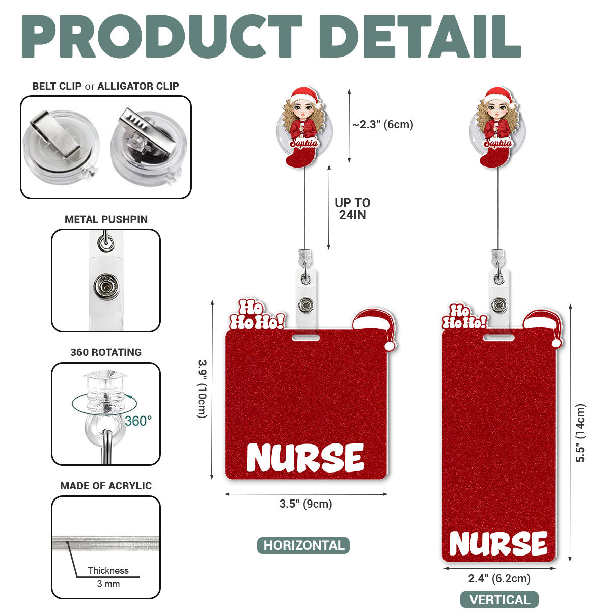 Christmas Nurse - Personalized Nurse Badge Reel & Buddy Set