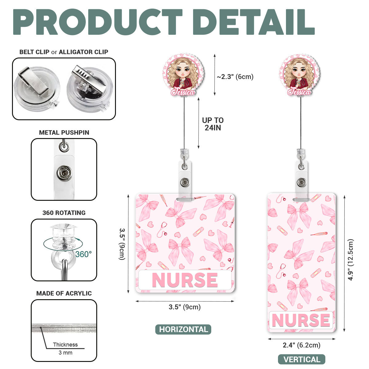 Heart Nurse - Personalized Nurse Badge Reel & Buddy Set