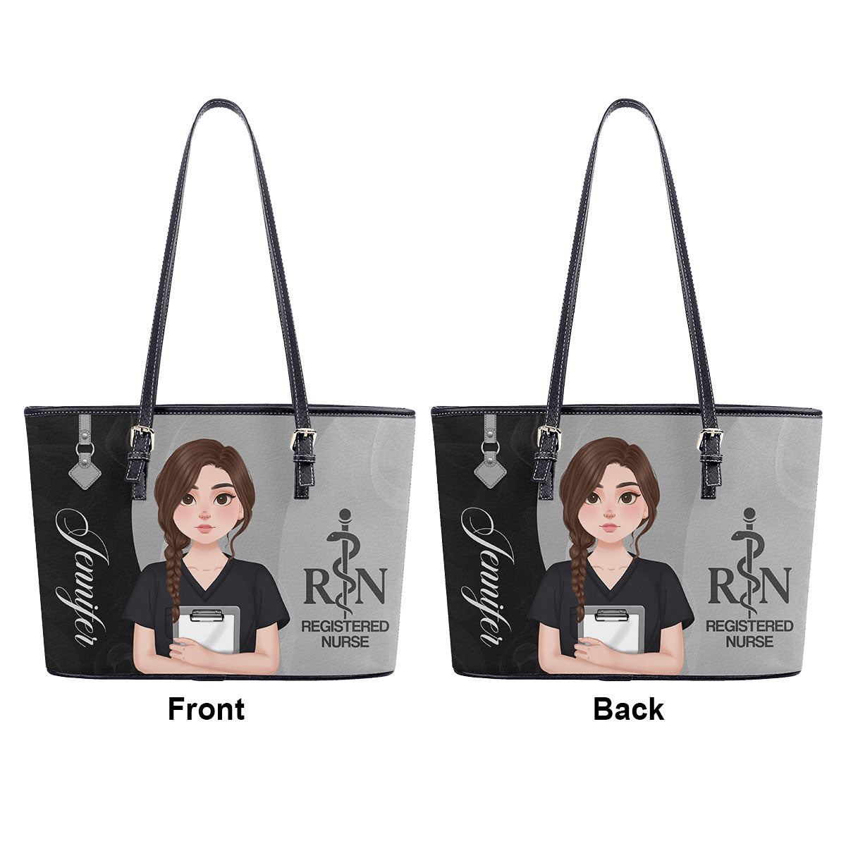 Endless Love Nurse - Personalized Custom Nurse Leather Tote Bag