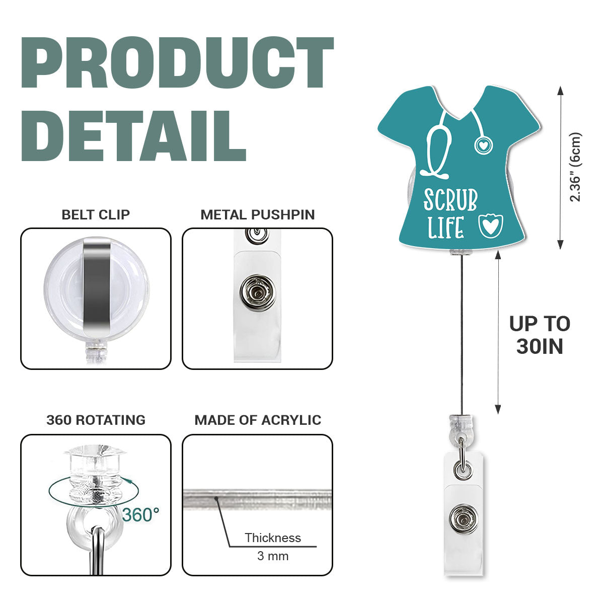 The Scrub - Personalized Nurse Badge Reel
