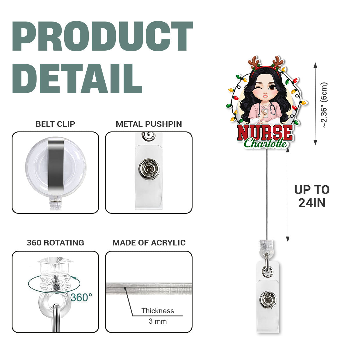 Holiday Nurse - Personalized Nurse Badge Reel