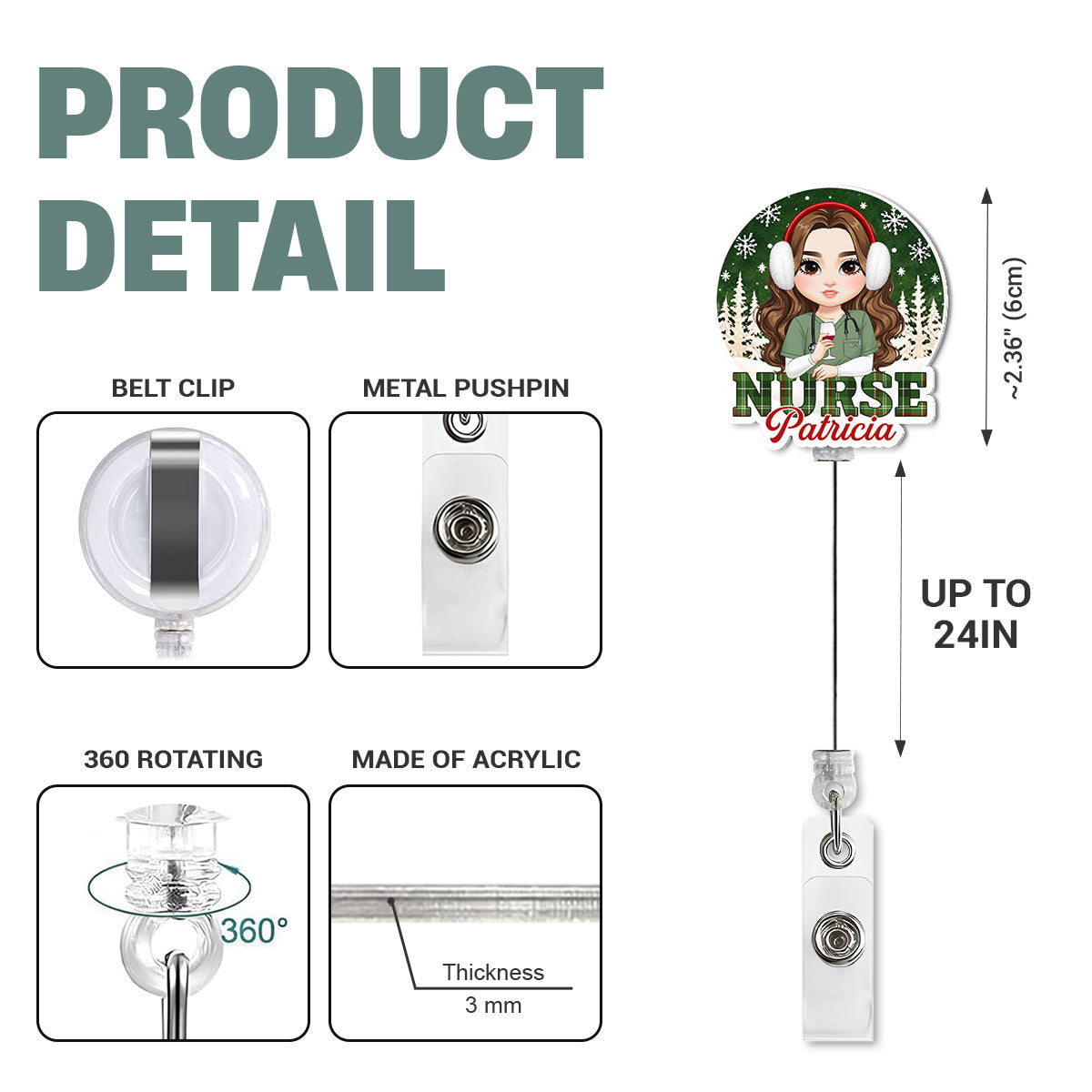 Nurse Era Holiday - Personalized Nurse Badge Reel