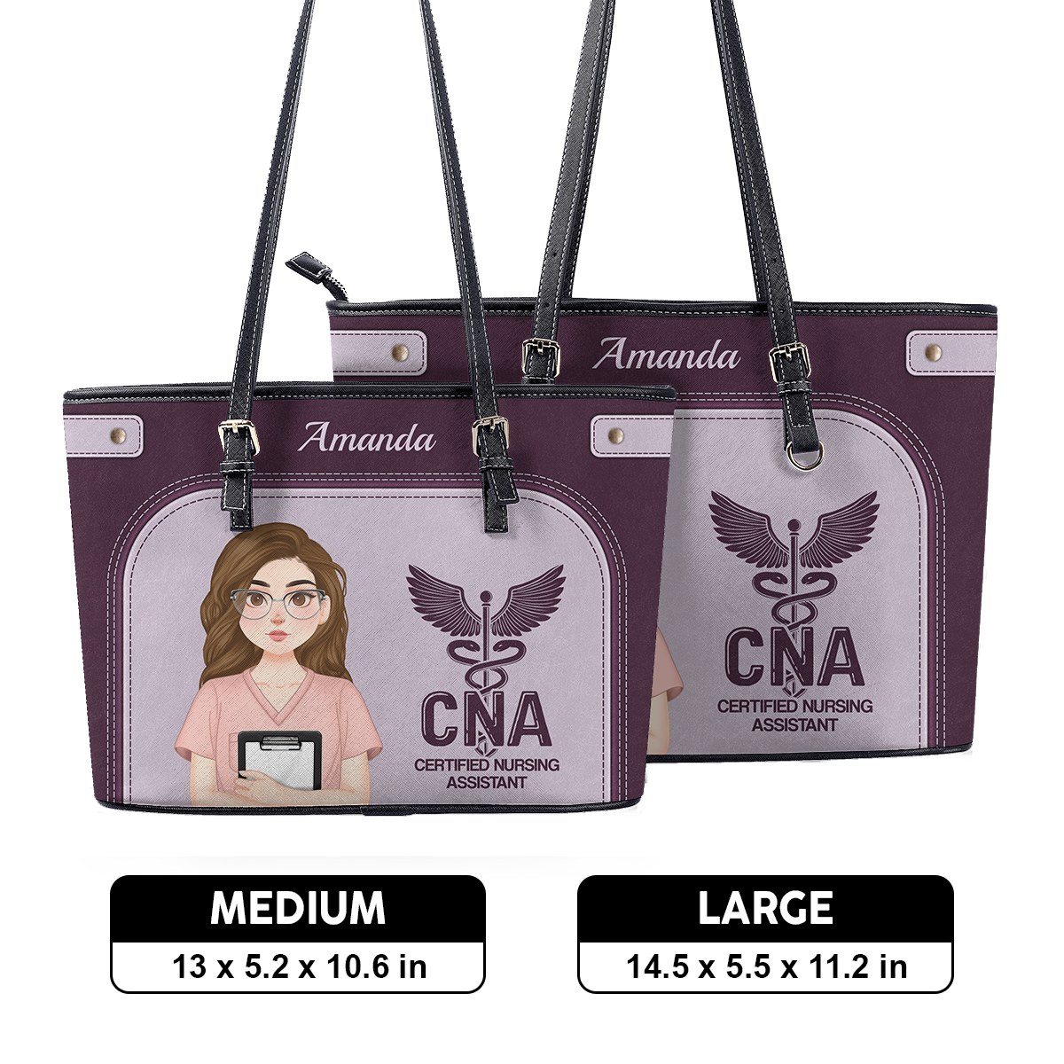 Enough To Be - Personalized Custom Nurse Leather Tote Bag