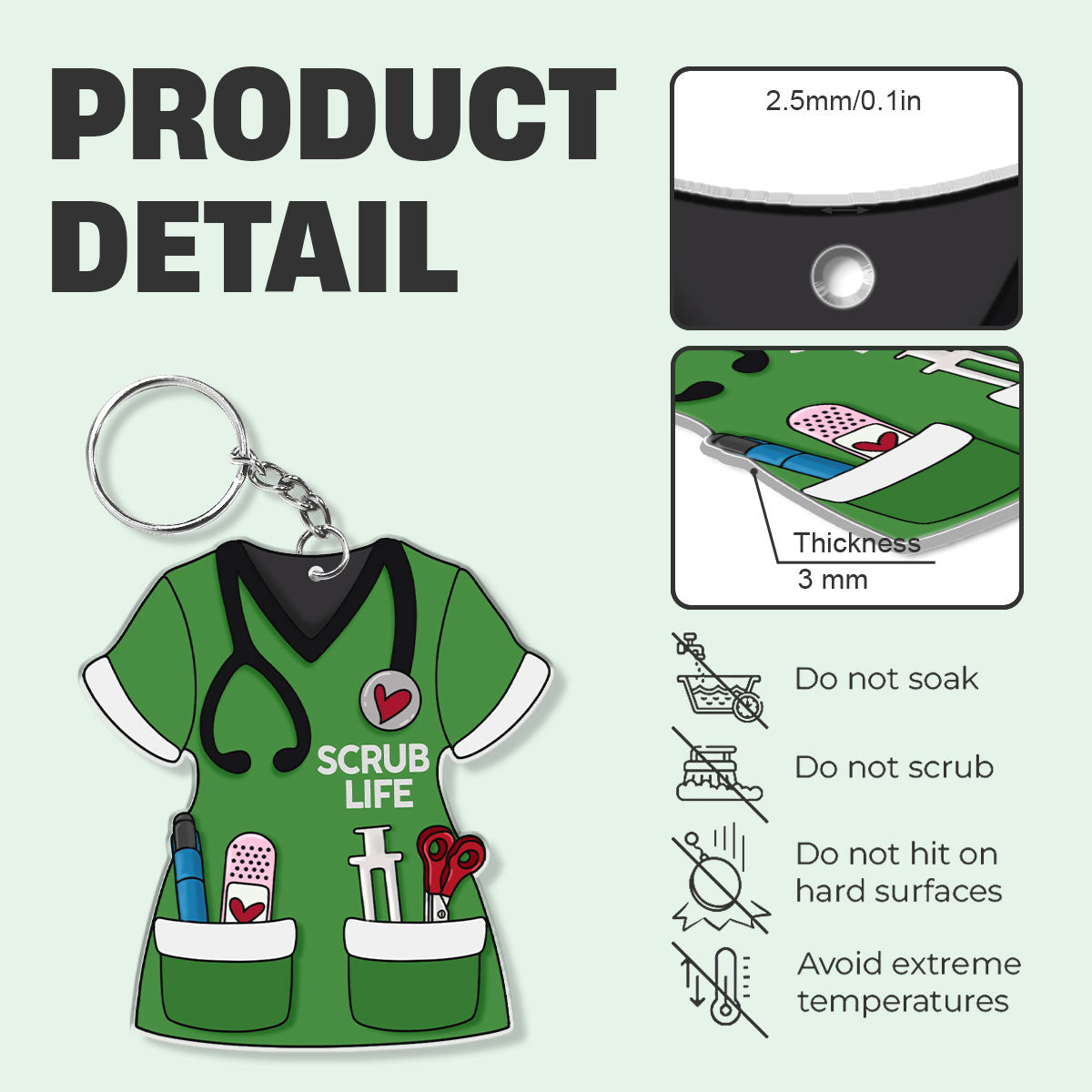 The Nurse Scrub - Personalized Acrylic Keychain