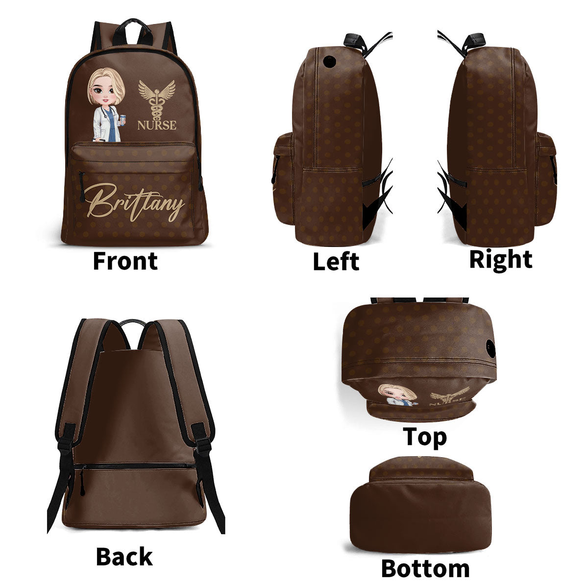 Polka Dot Nurse - Personalized Backpack
