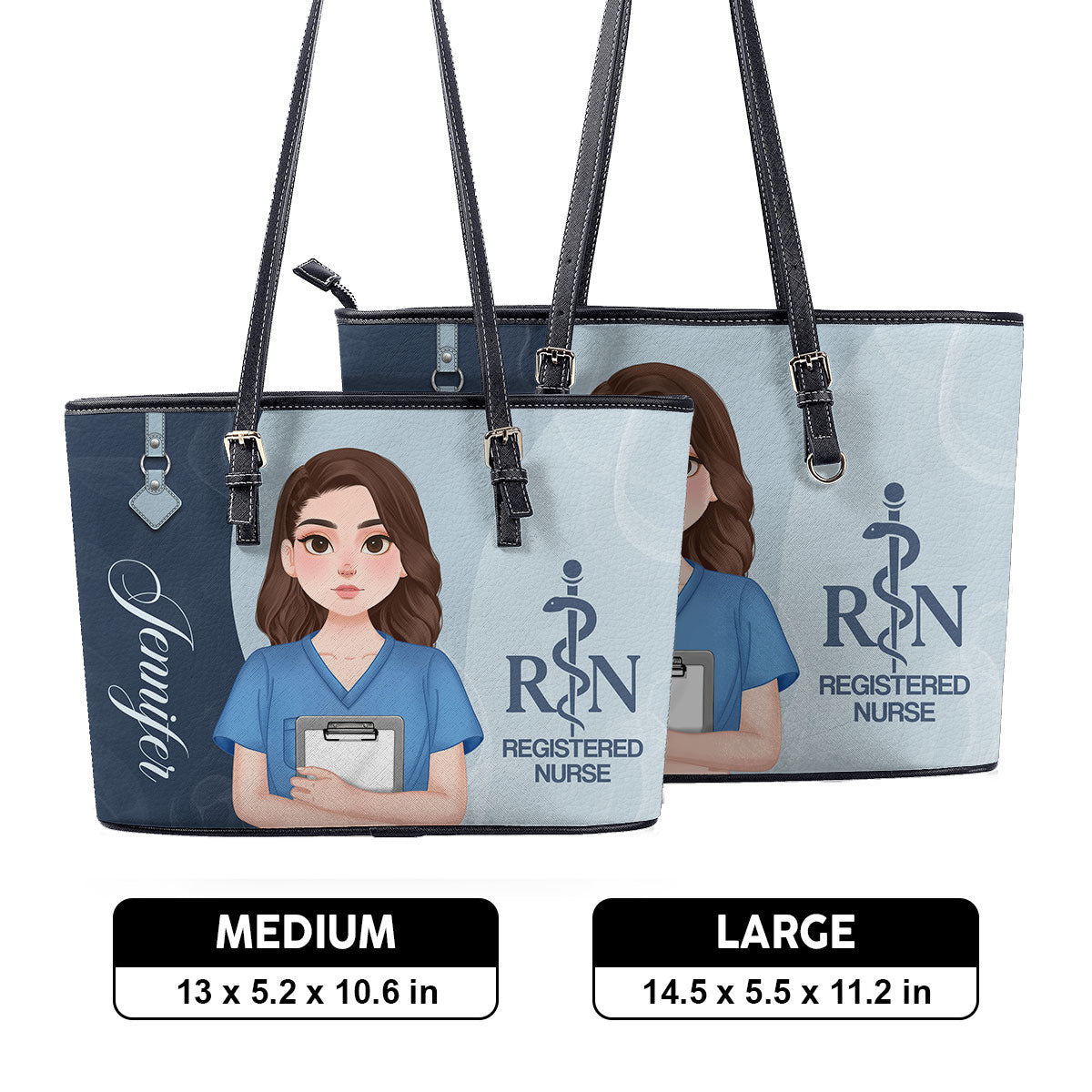 Endless Love Nurse - Personalized Custom Nurse Leather Tote Bag