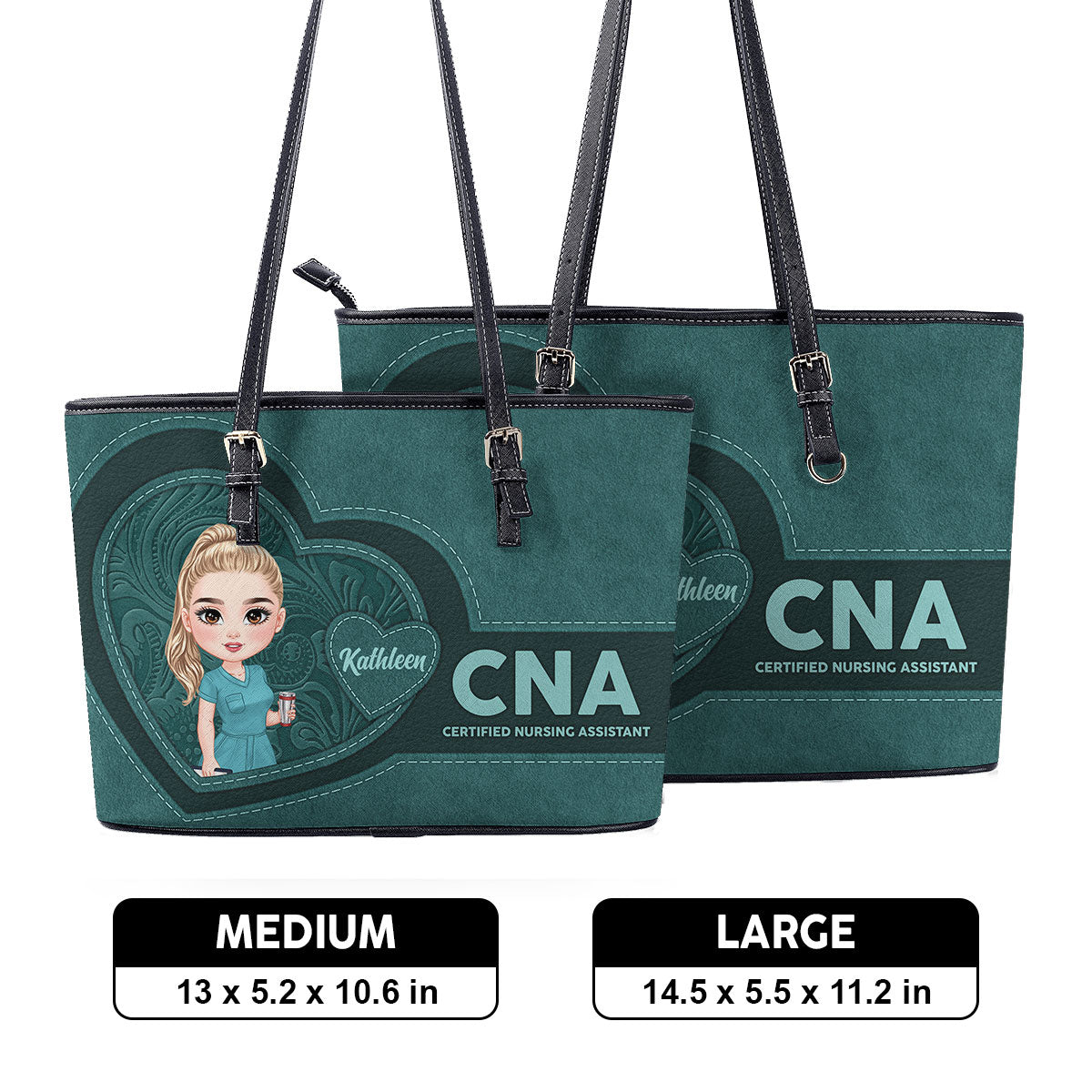 Sweet Nurse - Personalized Custom Nurse Leather Tote Bag