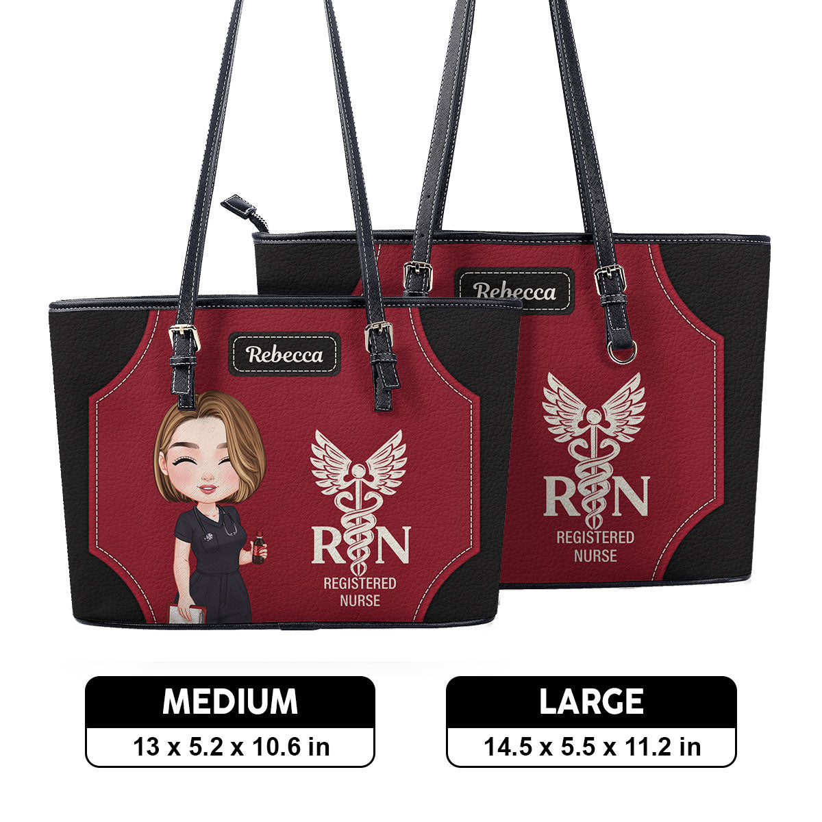 Nurse Magic Life - Personalized Custom Nurse Leather Tote Bag