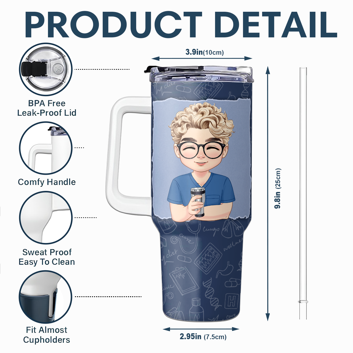Difference Maker - Personalized Nurse 40oz Tumbler With Handle
