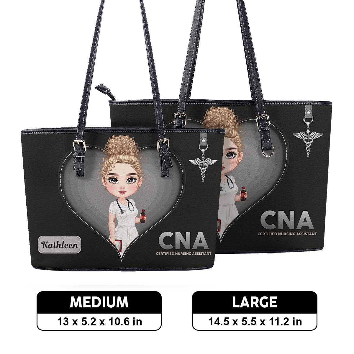 All Time Nurse - Personalized Custom Nurse Leather Tote Bag