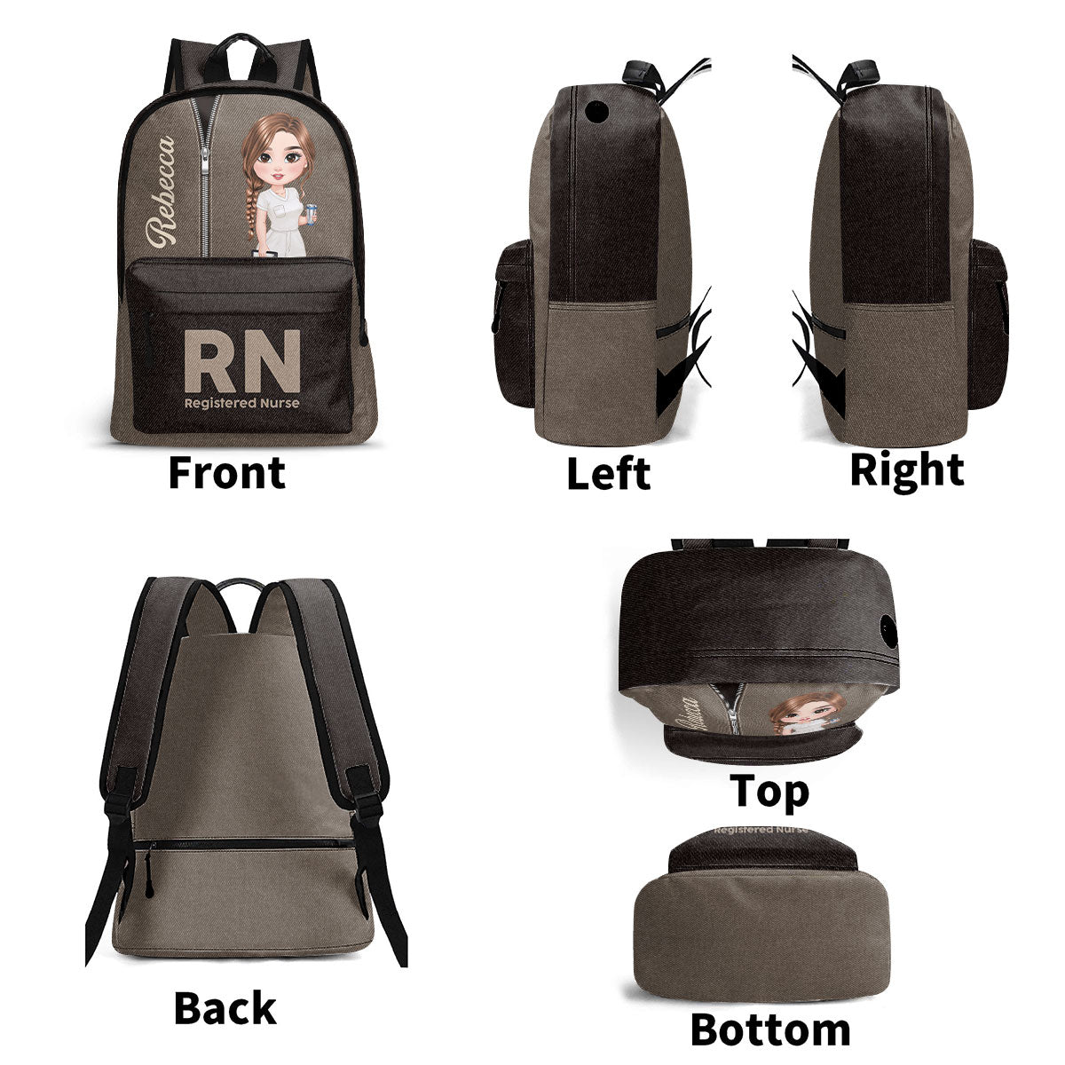 Nurse Denim Style - Personalized Backpack