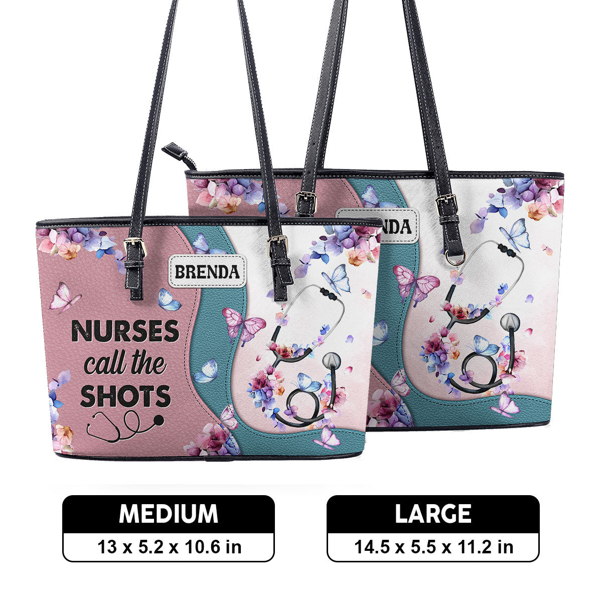 Nurses Call The Shot - Personalized Custom Nurse Leather Tote Bag