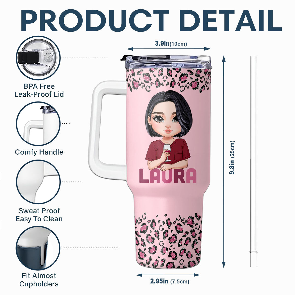 Nurse Colorful Life - Personalized Nurse 40oz Tumbler With Handle