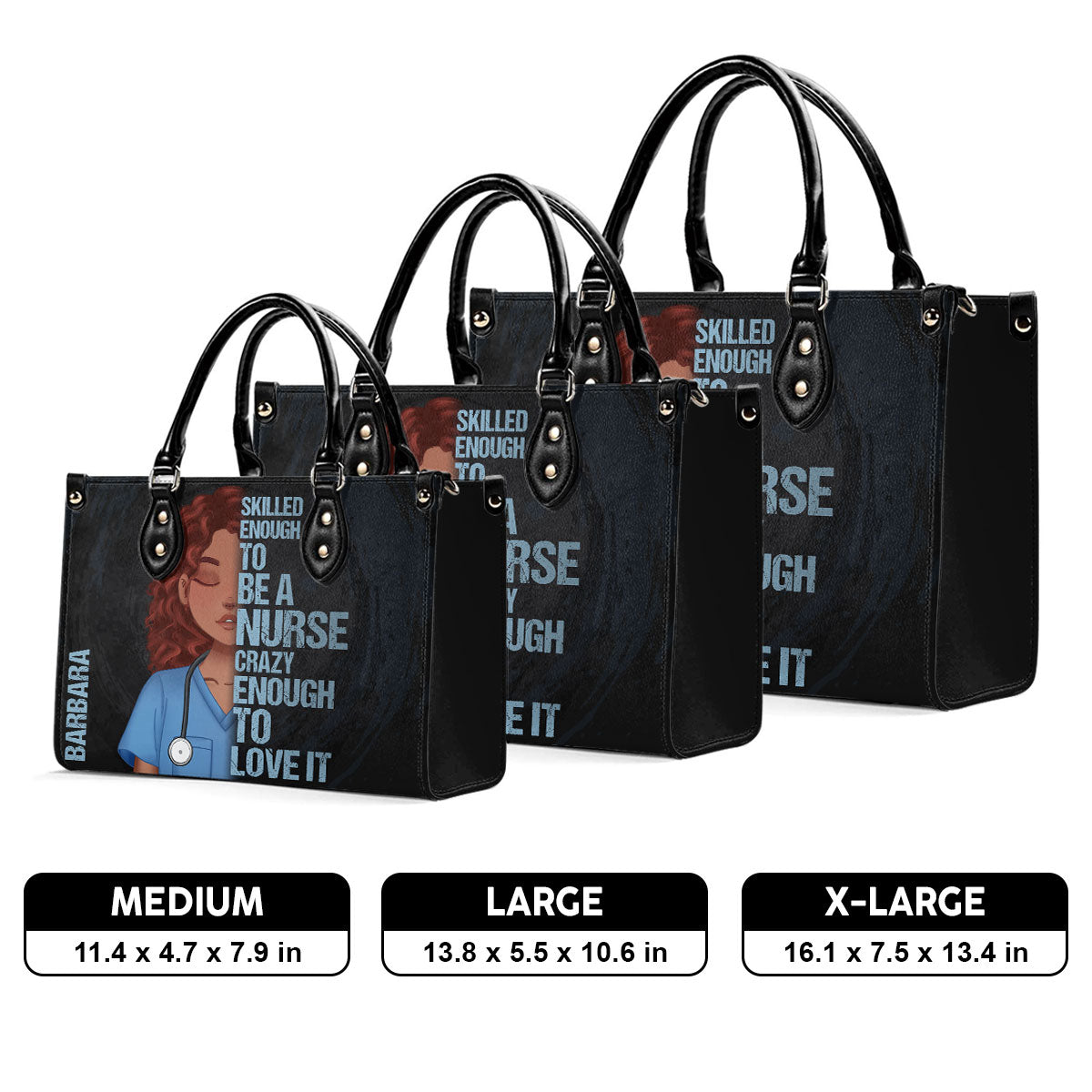 Skilled Nurse Comic - Personalized Custom Leather Handbag