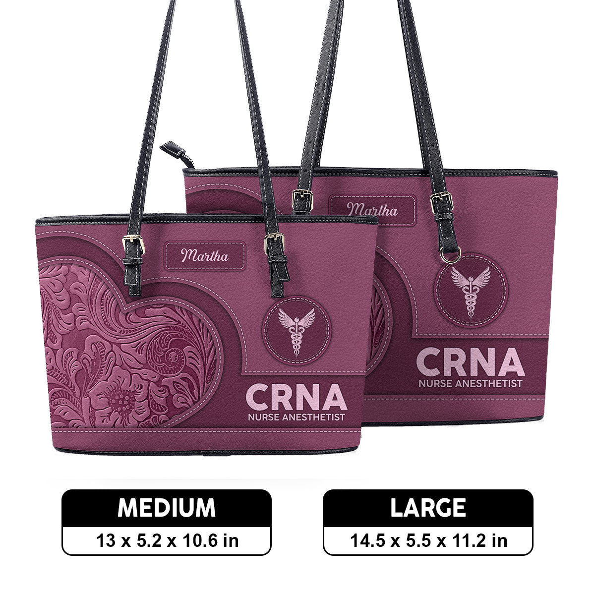 Seamless Pattern Nurse - Personalized Custom Nurse Leather Tote Bag