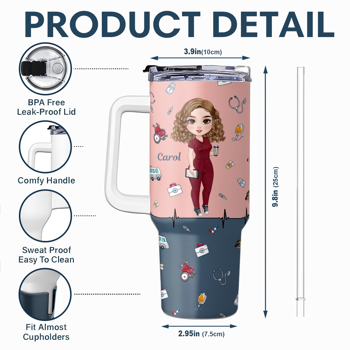 To Save Lives - Personalized Nurse 40oz Tumbler With Handle