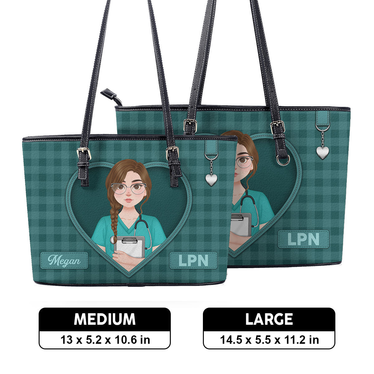 Daily Nurse Style - Personalized Custom Nurse Leather Tote Bag