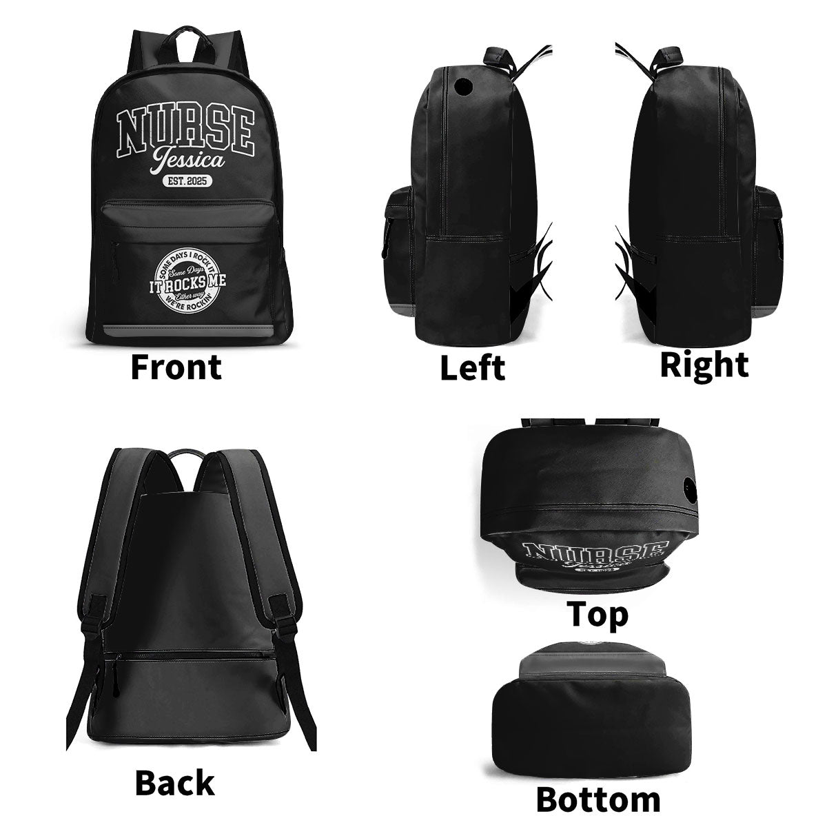 Varsity Style Nurse - Personalized Backpack
