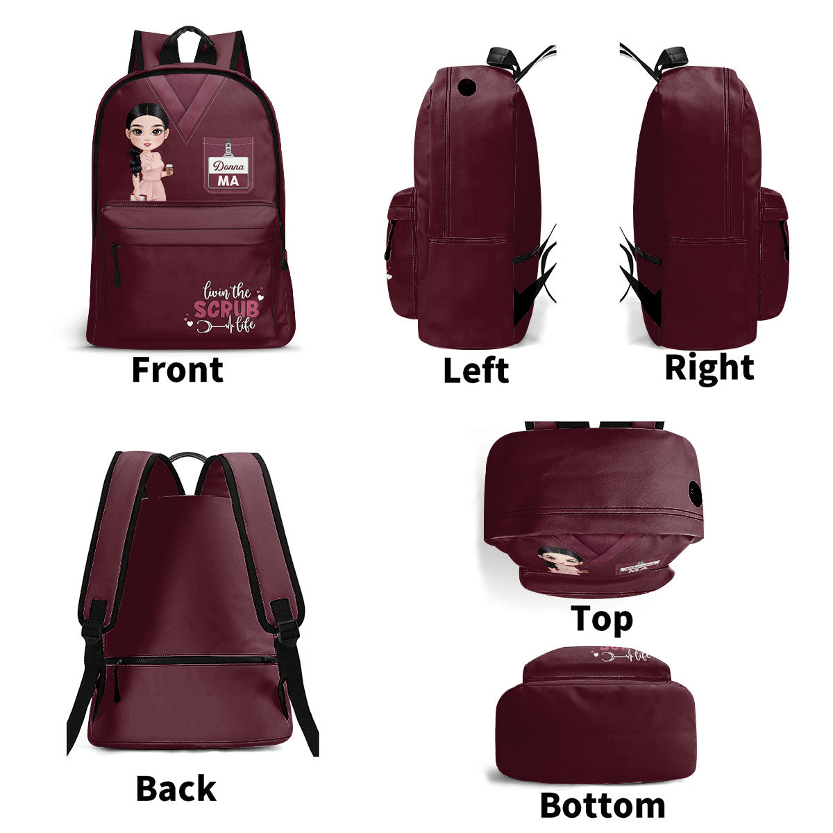 Living Scrub Life - Personalized Backpack