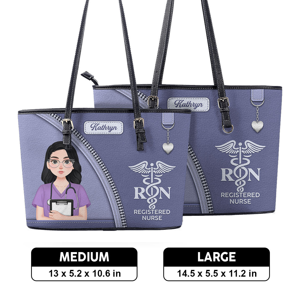 Great Nurse Life - Personalized Custom Nurse Leather Tote Bag