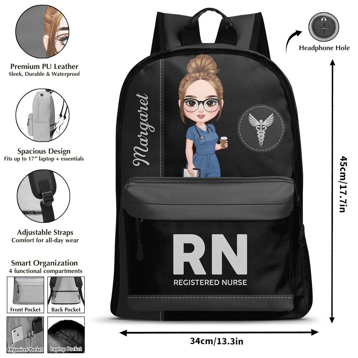 Elegant Nurse Life - Personalized Backpack