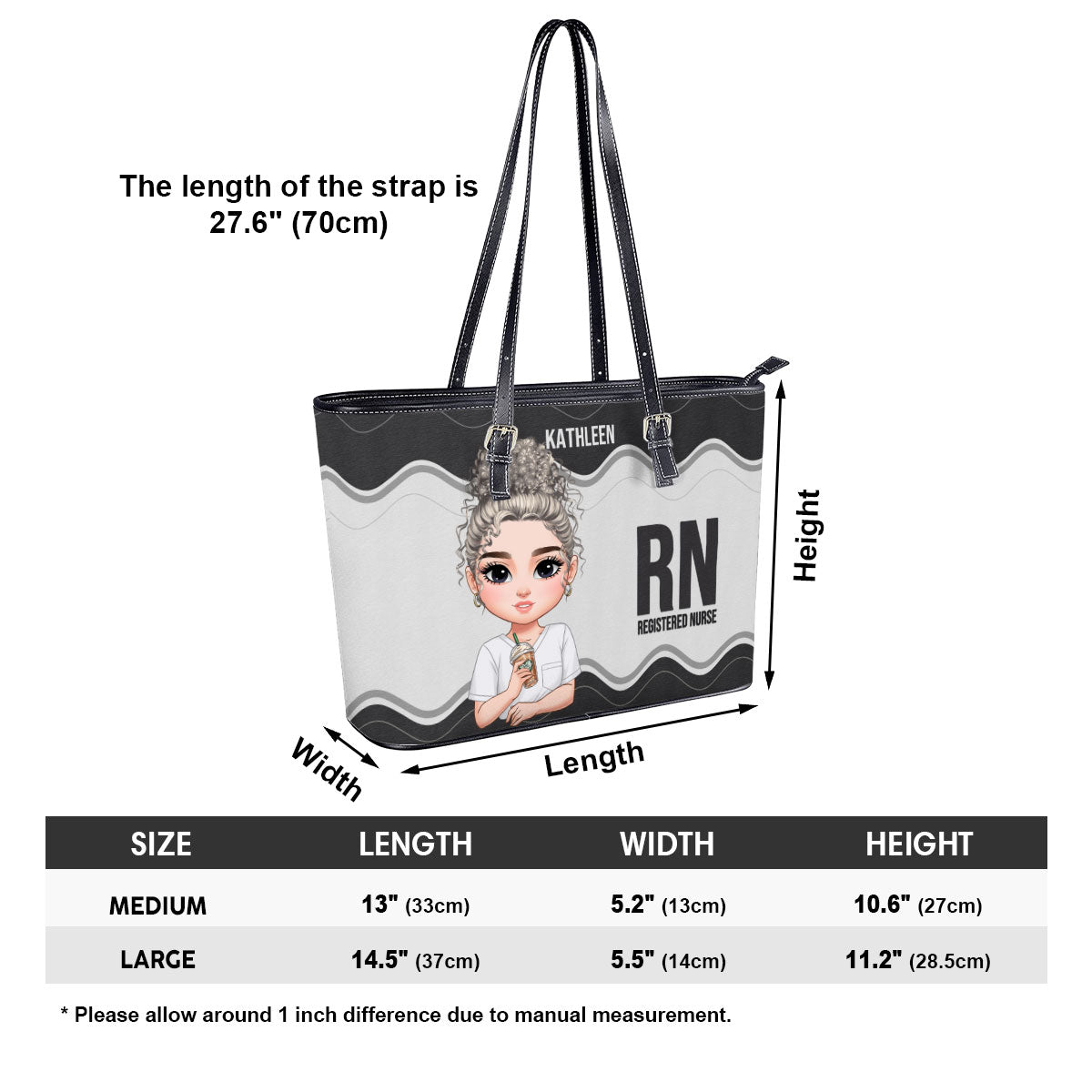 Wonderful Nurse Life - Personalized Custom Nurse Leather Tote Bag