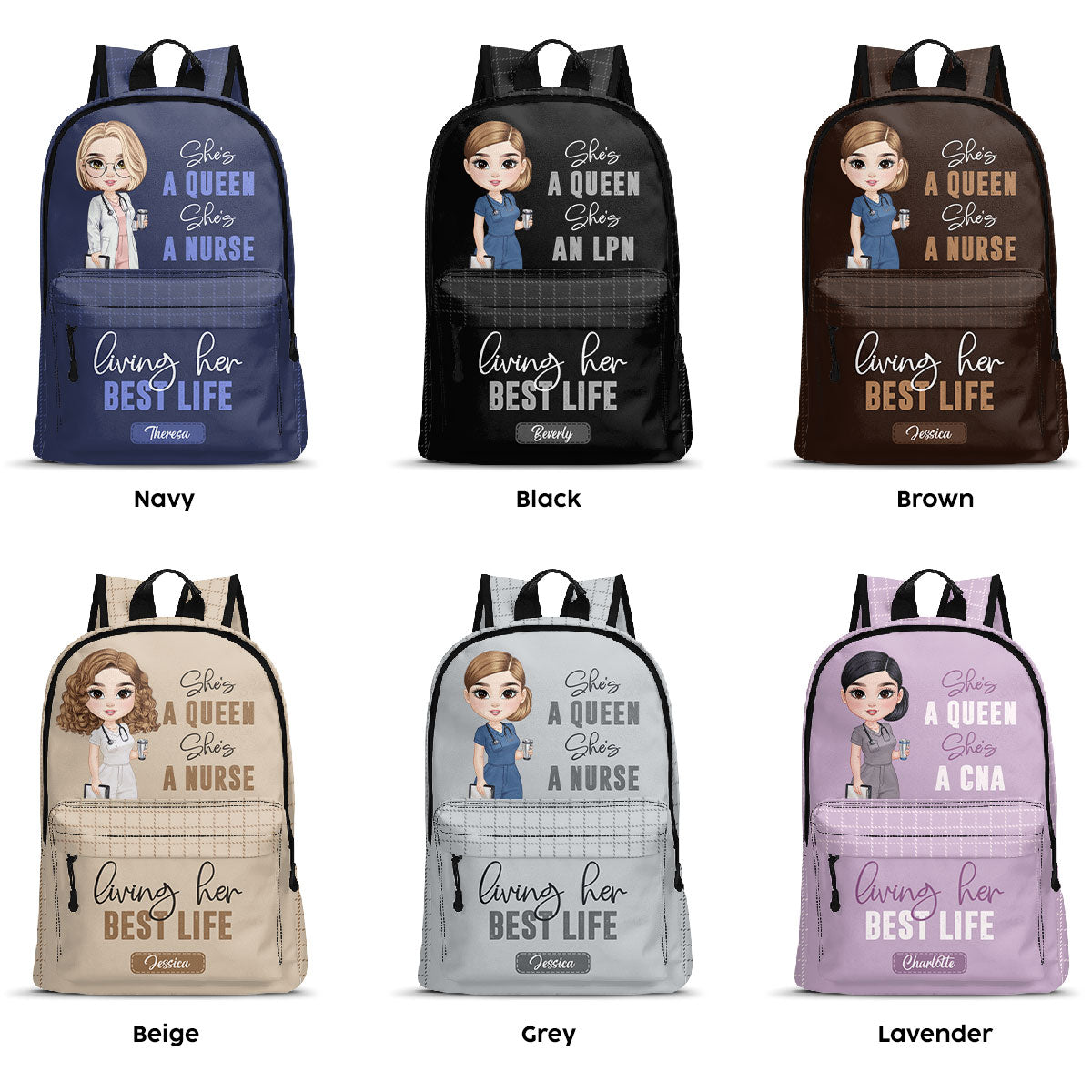 Nurse Queen Power - Personalized Backpack