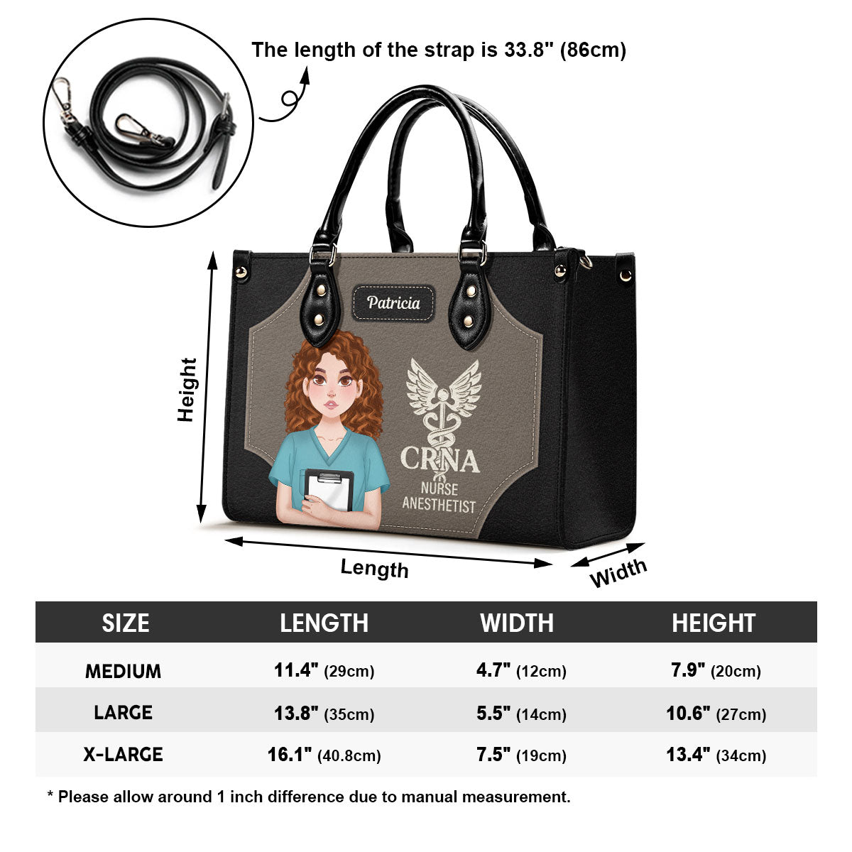 Nurse Magic Life - Personalized Custom Leather Handbag
