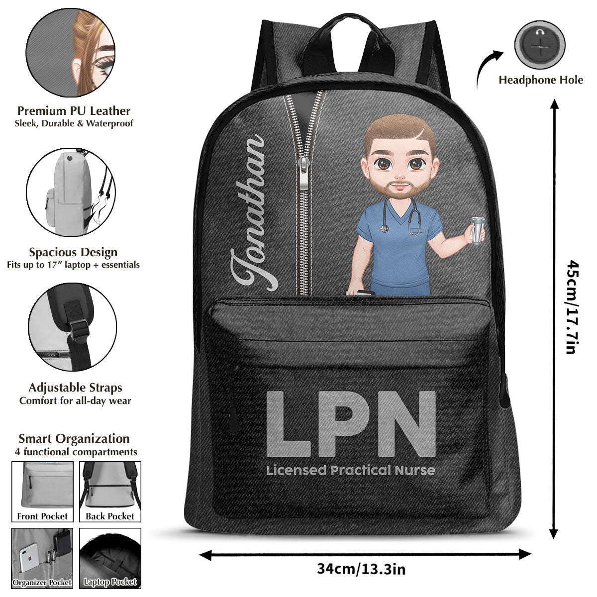 Nurse Denim Style - Personalized Backpack