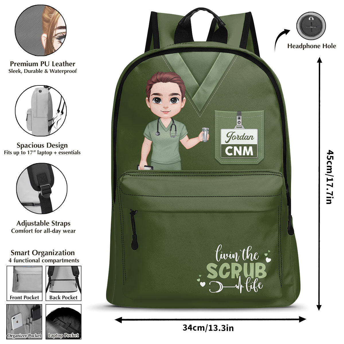 Living The Scrub Life - Personalized Backpack