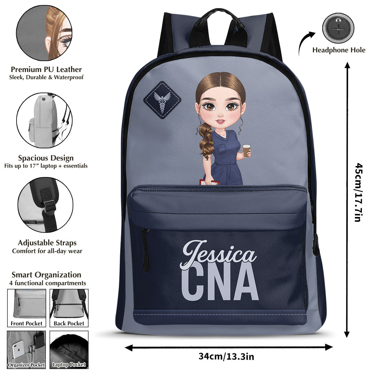 Simple Nurse - Personalized Backpack