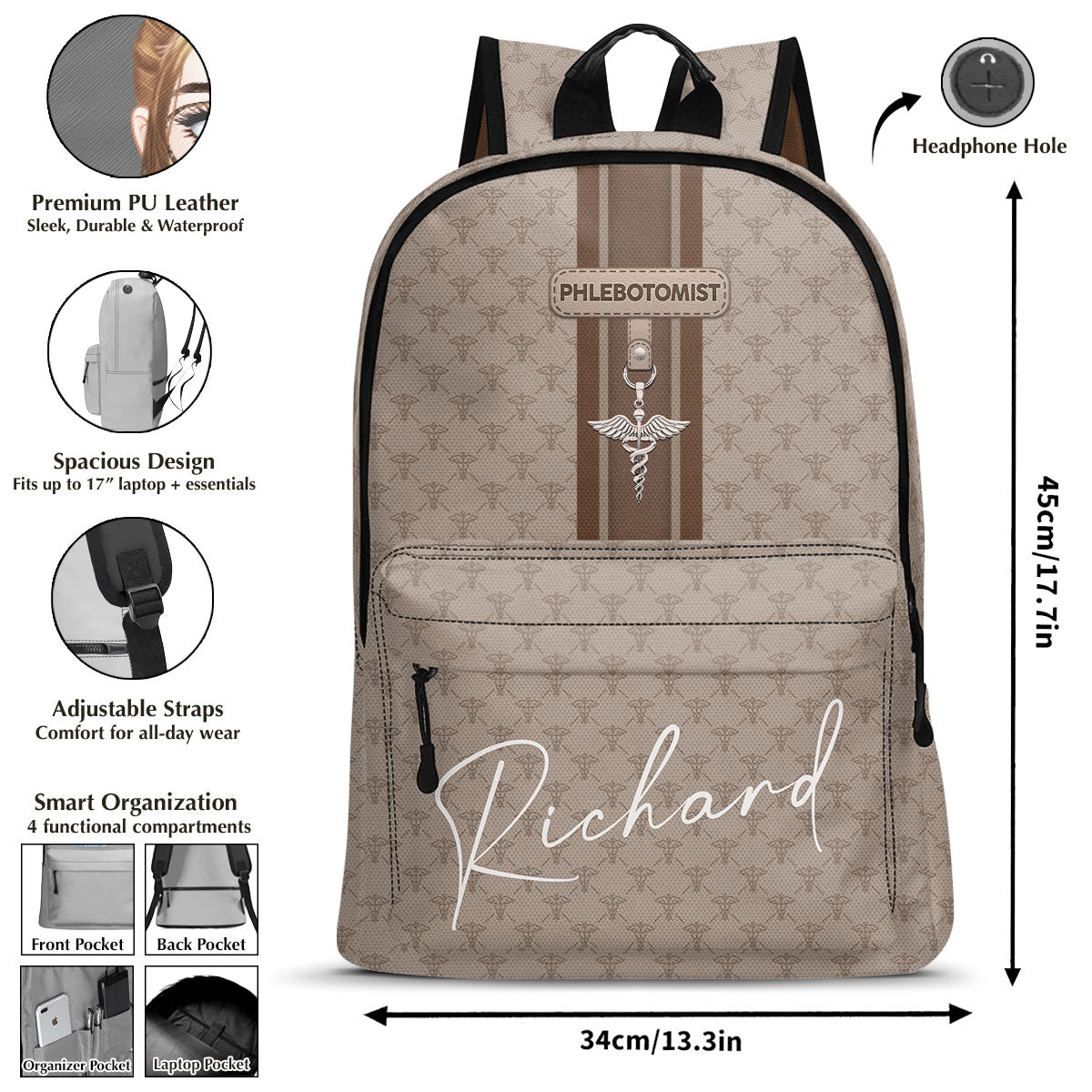 Nurse Monogram - Personalized Backpack