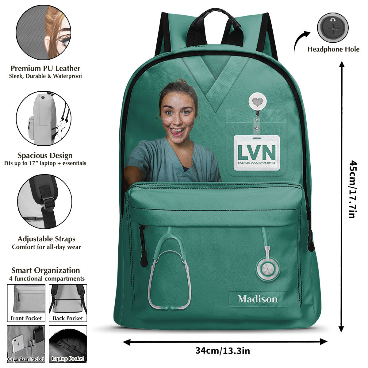 Love Nurse Life Photo - Personalized Backpack
