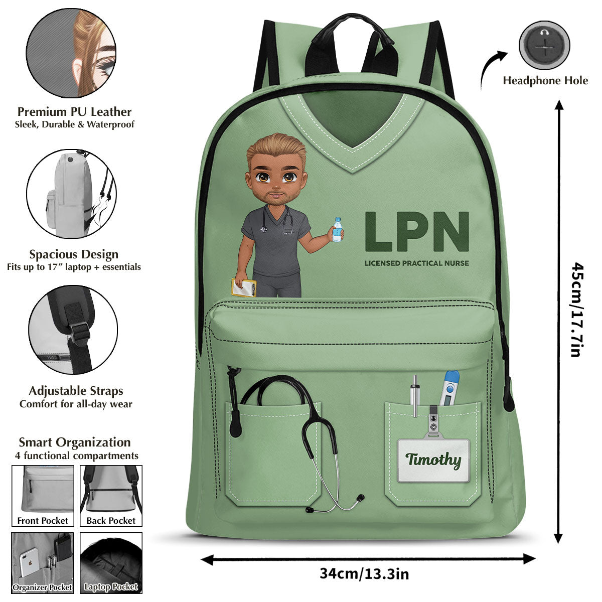 Nurse Scrubs - Personalized Backpack