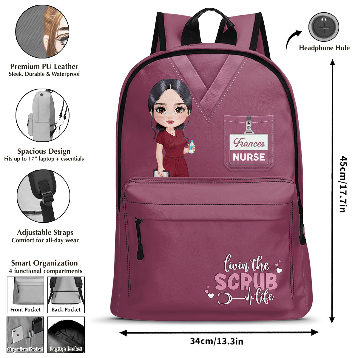 Living Scrub Life - Personalized Backpack